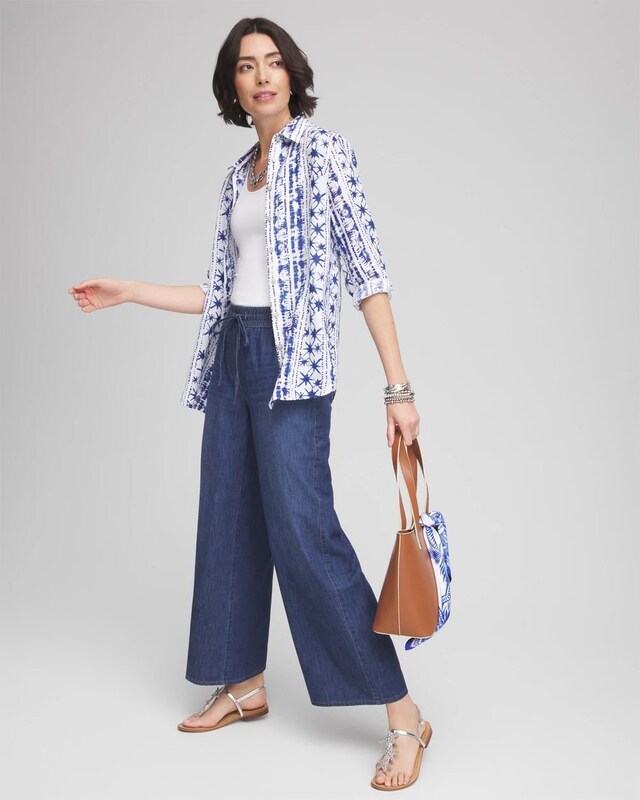 Lightweight Drawstring Ankle Jeans - image 2